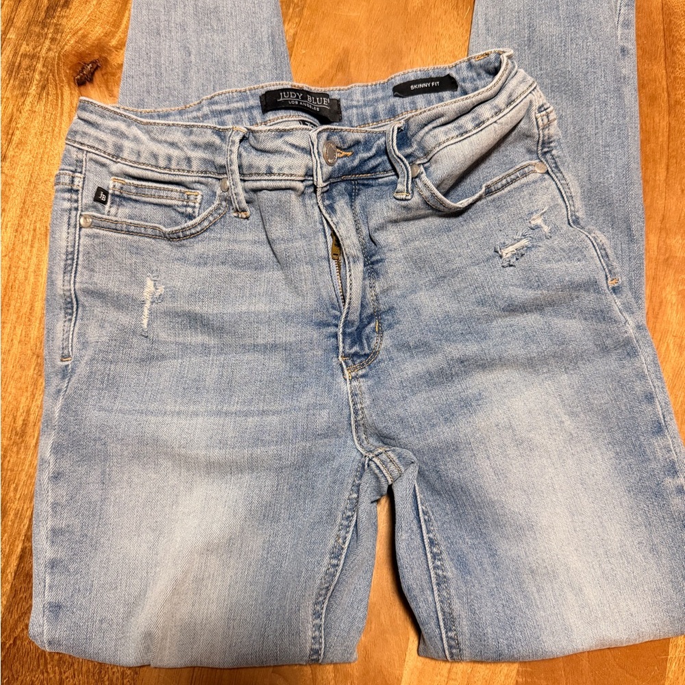 Judy Blue Women's Faded Distressed Denim Skinny Jeans